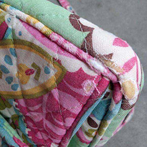 VERA BRADLEY Crossbody Bag Tutti Frutti Vtg Pattern Colorful Vibrant Green Pink - Picture 6 of 9